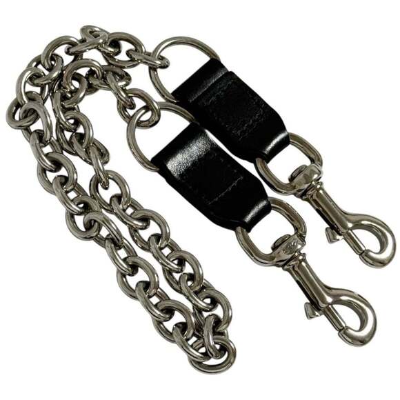 Gucci Men's Wallet Chain Carabiner Leather Black 52cm